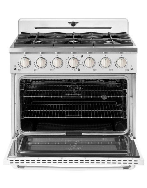 Unique 36' Classic Retro Marshmallow White Range with FR Triple Crown Burner UGP-36CR W