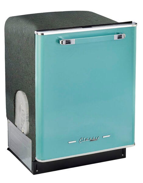 Unique Classic Retro Dishwasher Ocean Mist Turquoise UGP-24CR DW T