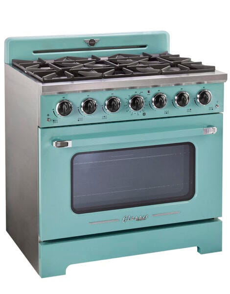 Unique 36' Classic Retro Ocean Mist Turquoise Range with FR Triple Crown Burner UGP-36CR T