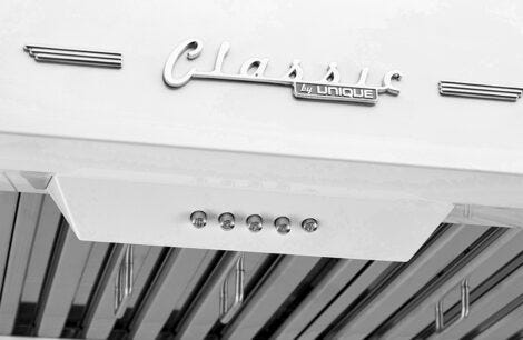 Unique 30' Classic Retro Marshmallow White Range Hood UGP-36CR RH W