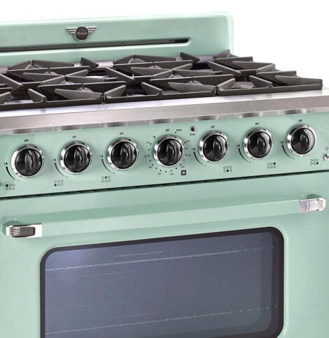 Unique 36' Classic Retro Summer Mint Green Range with FR Triple Crown Burner UGP-36CR LG