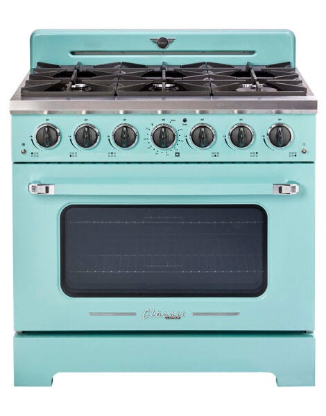 Unique 36' Classic Retro Ocean Mist Turquoise Range with FR Triple Crown Burner UGP-36CR T