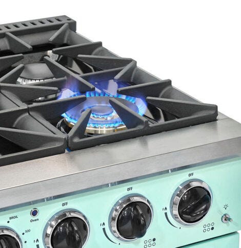 Unique 36' Classic Retro Summer Mint Green Range with FR Triple Crown Burner UGP-36CR LG