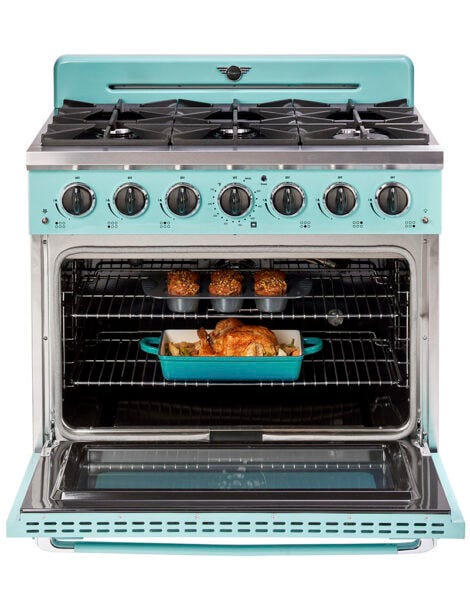 Unique 36' Classic Retro Ocean Mist Turquoise Range with FR Triple Crown Burner UGP-36CR T