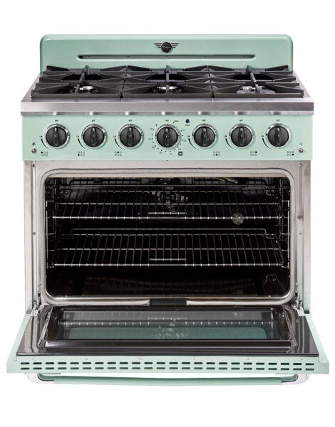 Unique 36' Classic Retro Summer Mint Green Range with FR Triple Crown Burner UGP-36CR LG
