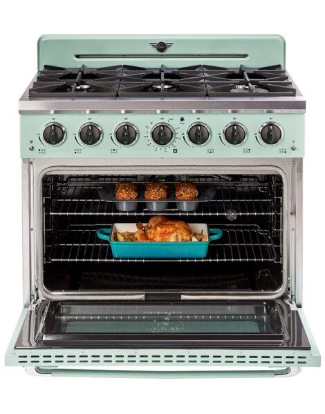 Unique 36' Classic Retro Summer Mint Green Range with FR Triple Crown Burner UGP-36CR LG