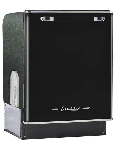 Unique Classic Retro Dishwasher Midnight Black UGP-24CR DW B