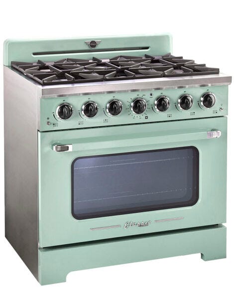 Unique 36' Classic Retro Summer Mint Green Range with FR Triple Crown Burner UGP-36CR LG
