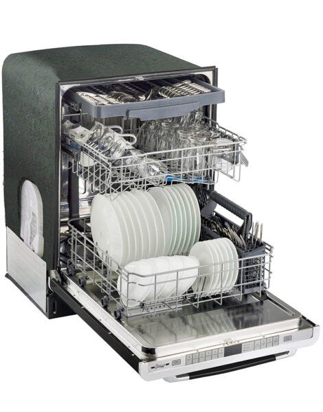 Unique Classic Retro Dishwasher Midnight Black UGP-24CR DW B