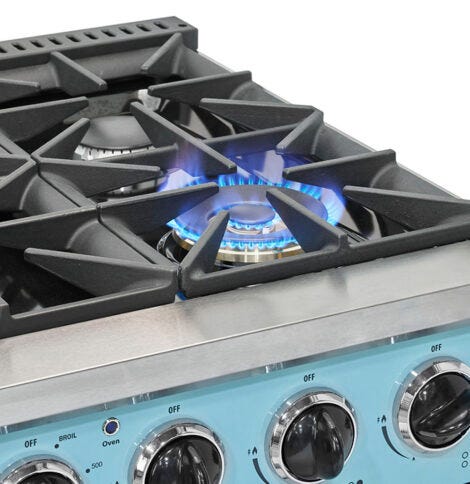 Unique 36' Classic Retro Ocean Mist Turquoise Range with FR Triple Crown Burner UGP-36CR T