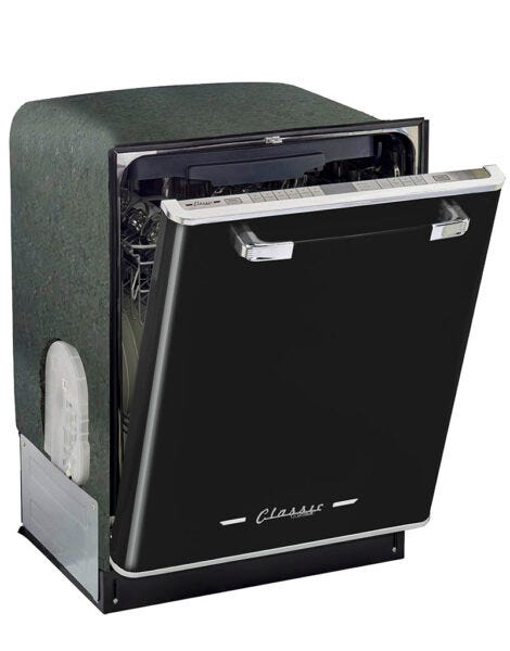Unique Classic Retro Dishwasher Midnight Black UGP-24CR DW B