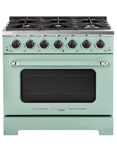 Unique 36' Classic Retro Summer Mint Green Range with FR Triple Crown Burner UGP-36CR LG