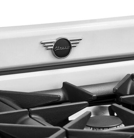 Unique 36' Classic Retro Marshmallow White Range with FR Triple Crown Burner UGP-36CR W