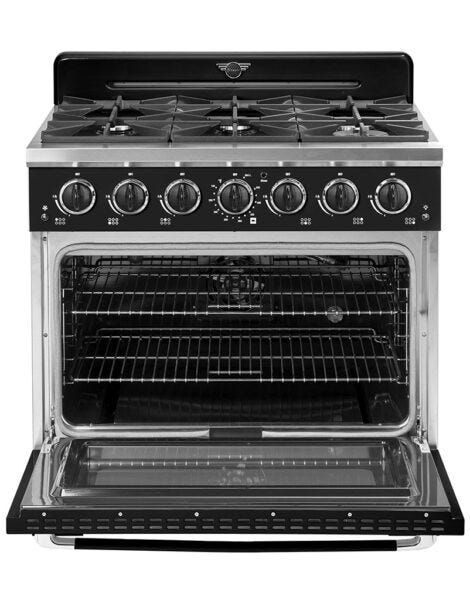 Unique 36' Classic Retro Midnight Black Range with FR Triple Crown Burner UGP-36CR B