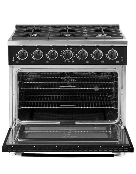 Unique 36' Classic Retro Midnight Black Range with FR Triple Crown Burner UGP-36CR B