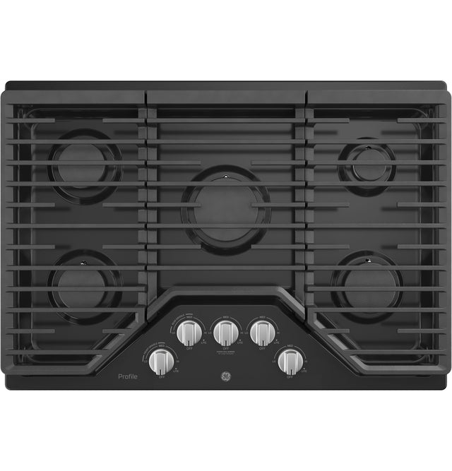 GE Profile 30" Built-In Gas Cooktop with 5 Burners and an Optional Extra-Large Cast Iron Griddle PGP7030DLBB