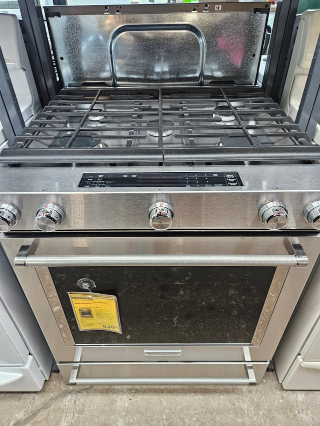 Reconditioned Kitchen Aid Gas 30" Convection Slide-In Range KSGB900ESS1