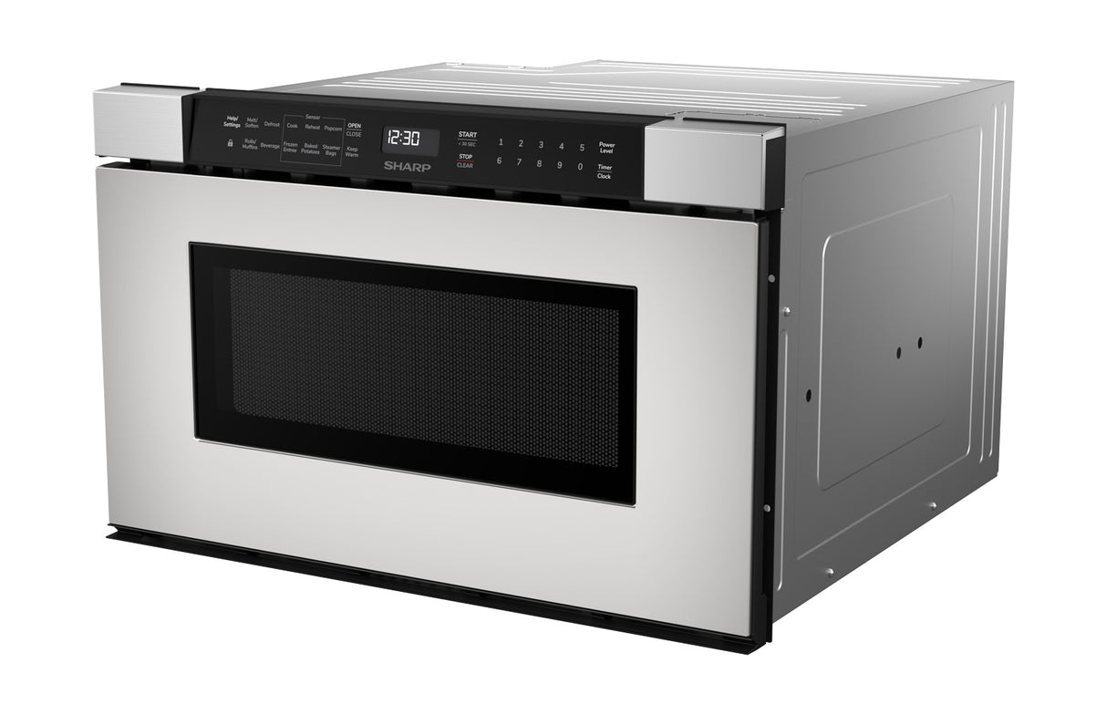 Sharp 24 in. 1.2 cu. ft. Built-In Stainless Steel Microwave Drawer Oven SMD2440JS