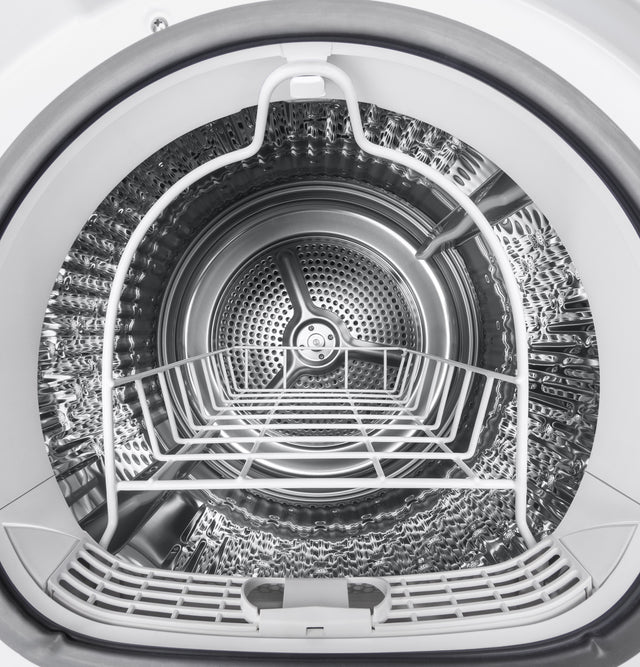 GE 24" 4.3 Cu.Ft. Front Load Vented Electric Dryer with Stainless Steel Basket GFD14ESSNWW