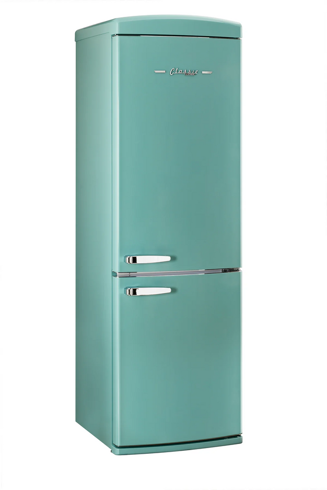Classic Retro 23.6 in 11.7 cu. ft. Frost Free Retro Bottom Freezer Refrigerator in Ocean Mist Turquoise, ENERGY STAR UGP-340L T AC