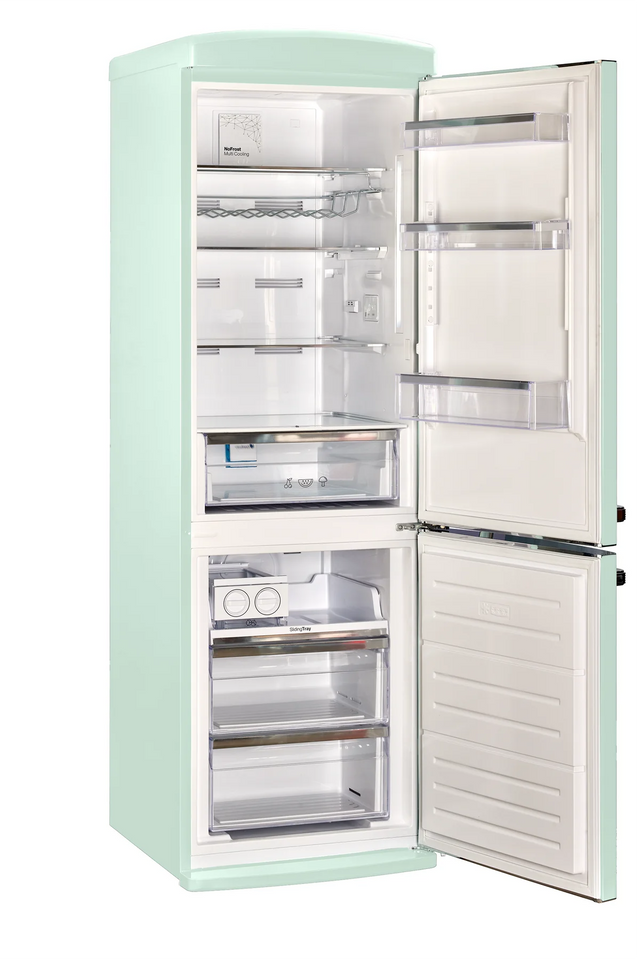 Classic Retro 23.6 in 11.7 cu. ft. Frost Free Retro Bottom Freezer Refrigerator in Summer Mint Green, ENERGY STAR UGP-340L LG AC