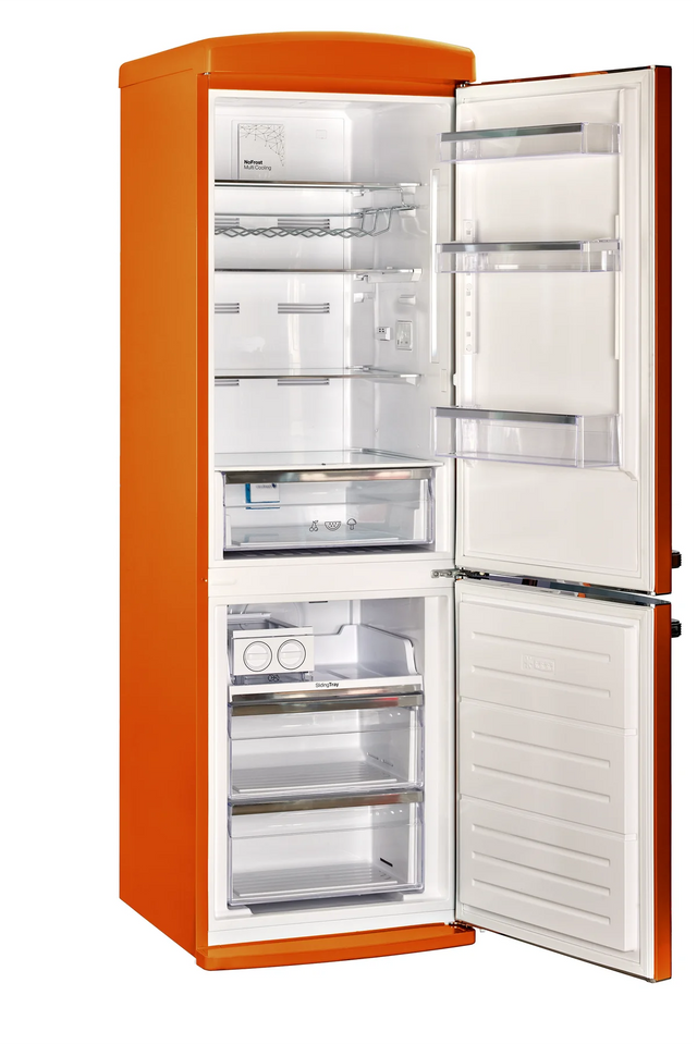 Classic Retro 23.6 in 11.7 cu. ft. Frost Free Retro Bottom Freezer Refrigerator in Creamsicle Orange, ENERGY STAR UGP-340L O AC