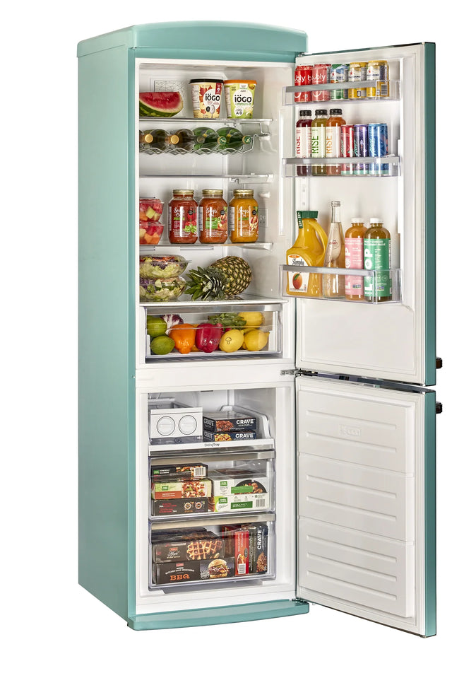 Classic Retro 23.6 in 11.7 cu. ft. Frost Free Retro Bottom Freezer Refrigerator in Ocean Mist Turquoise, ENERGY STAR UGP-340L T AC