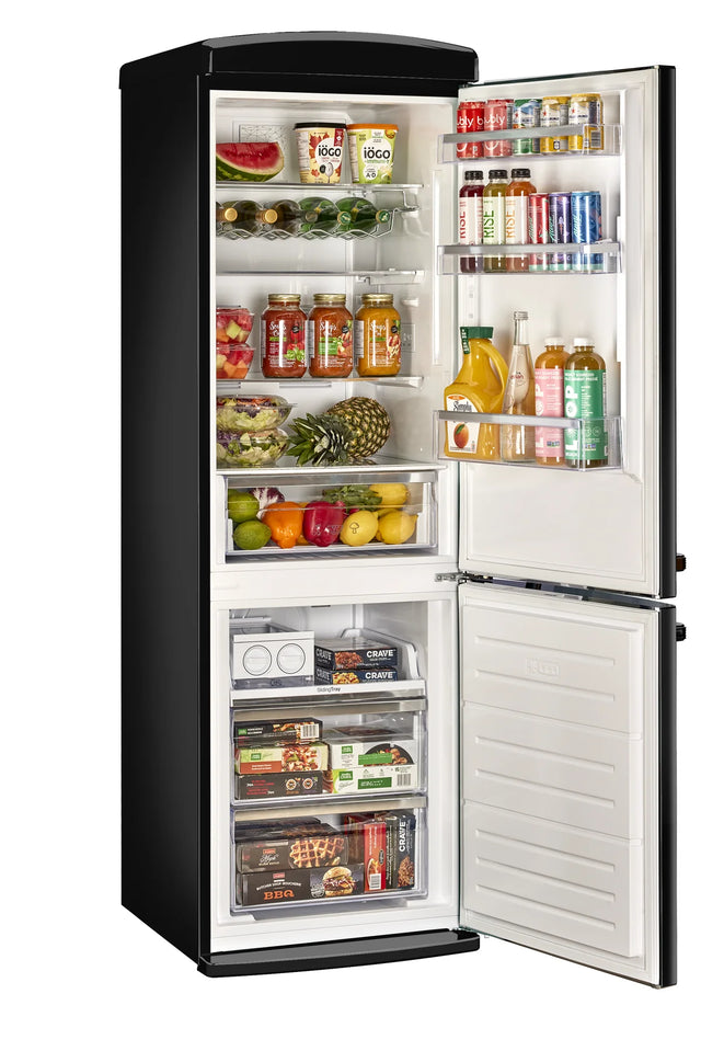 Classic Retro 23.6 in 11.7 cu. ft. Frost Free Retro Bottom Freezer Refrigerator in Midnight Black, ENERGY STAR UGP-340L B AC
