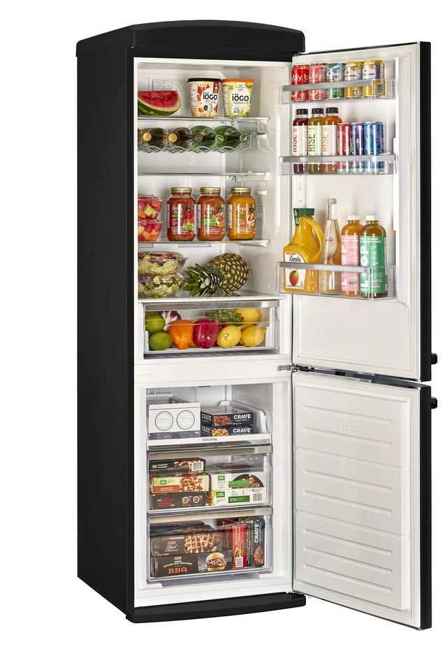 Classic Retro 23.6 in 11.7 cu. ft. Frost Free Retro Bottom Freezer Refrigerator in Matte Black, ENERGY STAR UGP-340L MB AC
