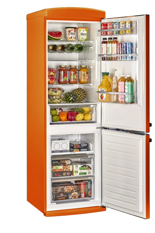 Classic Retro 23.6 in 11.7 cu. ft. Frost Free Retro Bottom Freezer Refrigerator in Creamsicle Orange, ENERGY STAR UGP-340L O AC