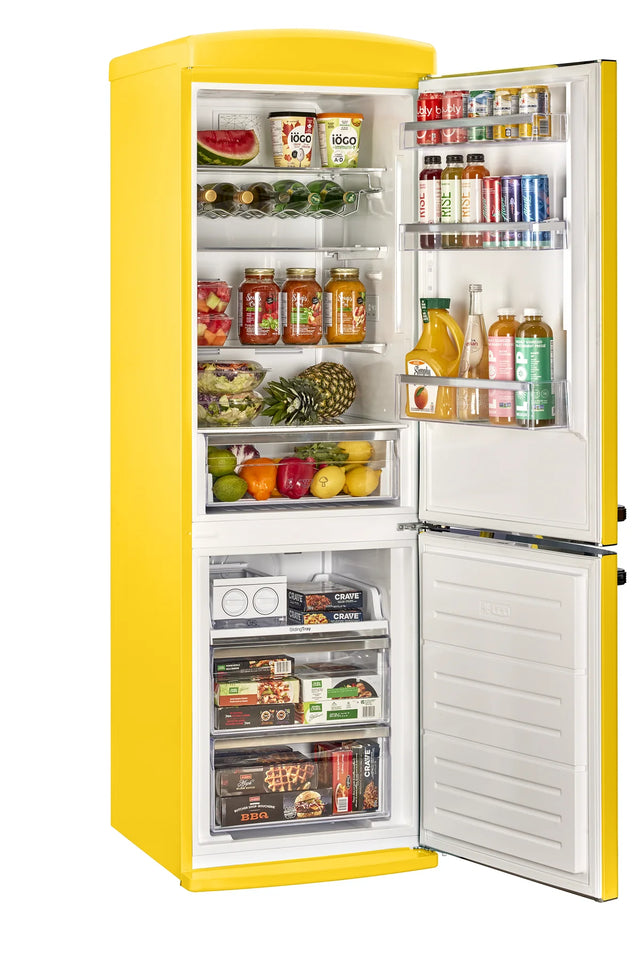 Classic Retro 23.6 in 11.7 cu. ft. Frost Free Retro Bottom Freezer Refrigerator in Canary Yellow, ENERGY STAR UGP-340L Y AC