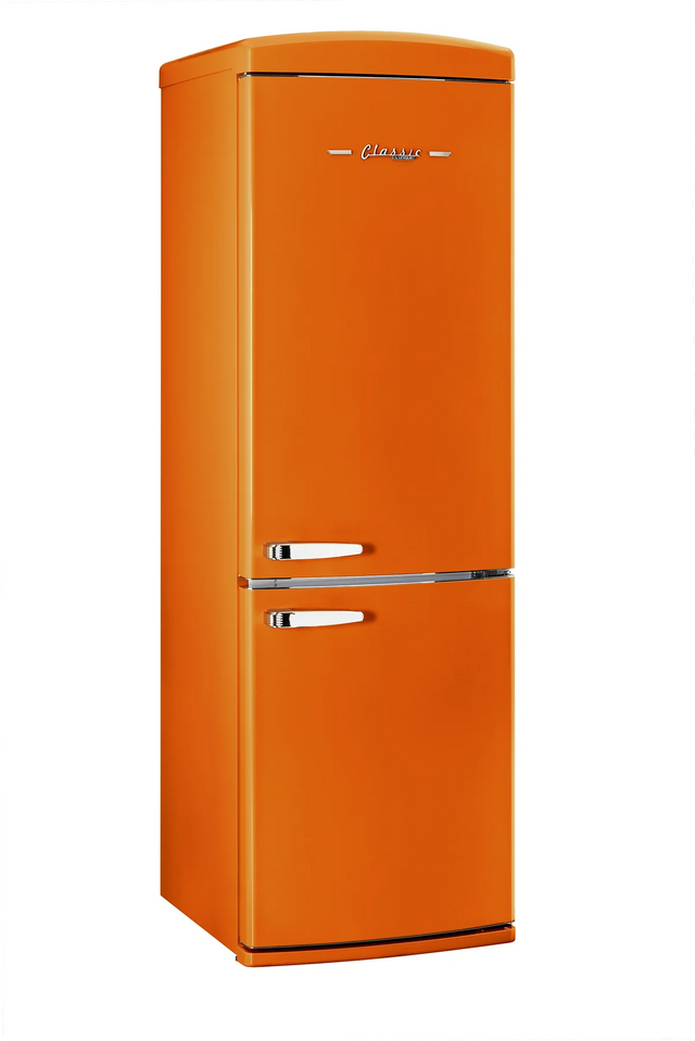 Classic Retro 23.6 in 11.7 cu. ft. Frost Free Retro Bottom Freezer Refrigerator in Creamsicle Orange, ENERGY STAR UGP-340L O AC