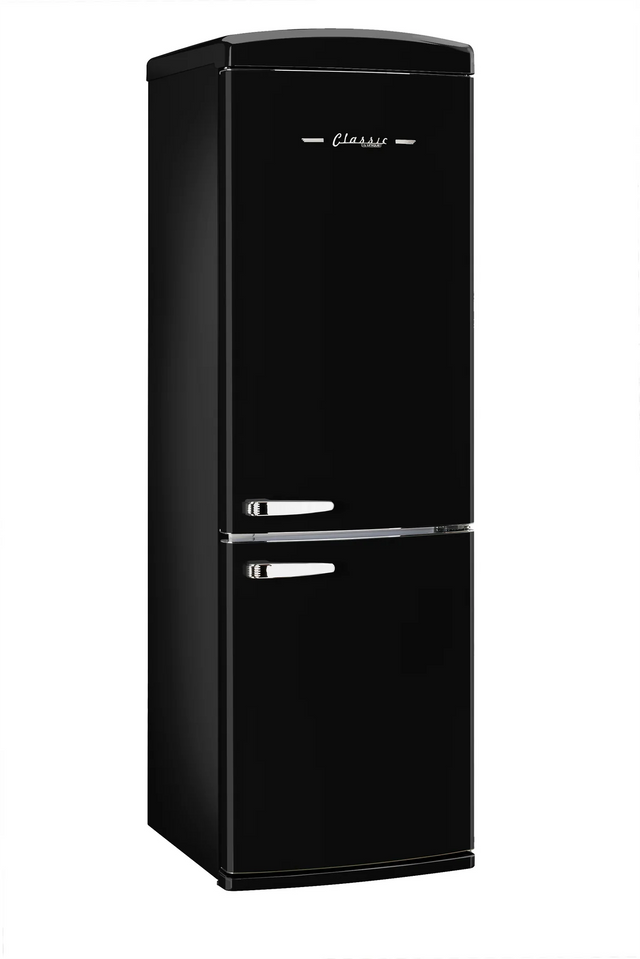 Classic Retro 23.6 in 11.7 cu. ft. Frost Free Retro Bottom Freezer Refrigerator in Midnight Black, ENERGY STAR UGP-340L B AC