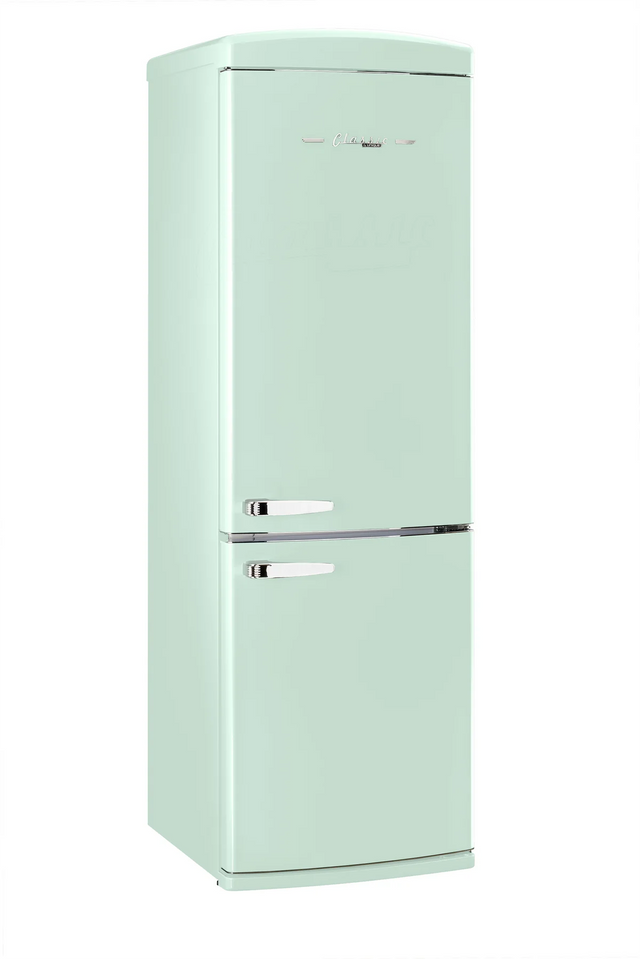 Classic Retro 23.6 in 11.7 cu. ft. Frost Free Retro Bottom Freezer Refrigerator in Summer Mint Green, ENERGY STAR UGP-340L LG AC