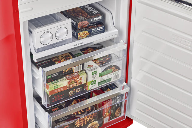 Classic Retro 23.6 in 11.7 cu. ft. Frost Free Retro Bottom Freezer Refrigerator in Candy Apple Red, ENERGY STAR UGP-340L R AC