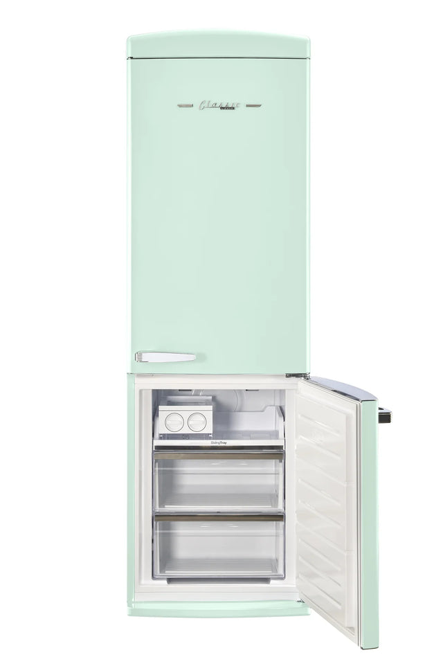 Classic Retro 23.6 in 11.7 cu. ft. Frost Free Retro Bottom Freezer Refrigerator in Summer Mint Green, ENERGY STAR UGP-340L LG AC