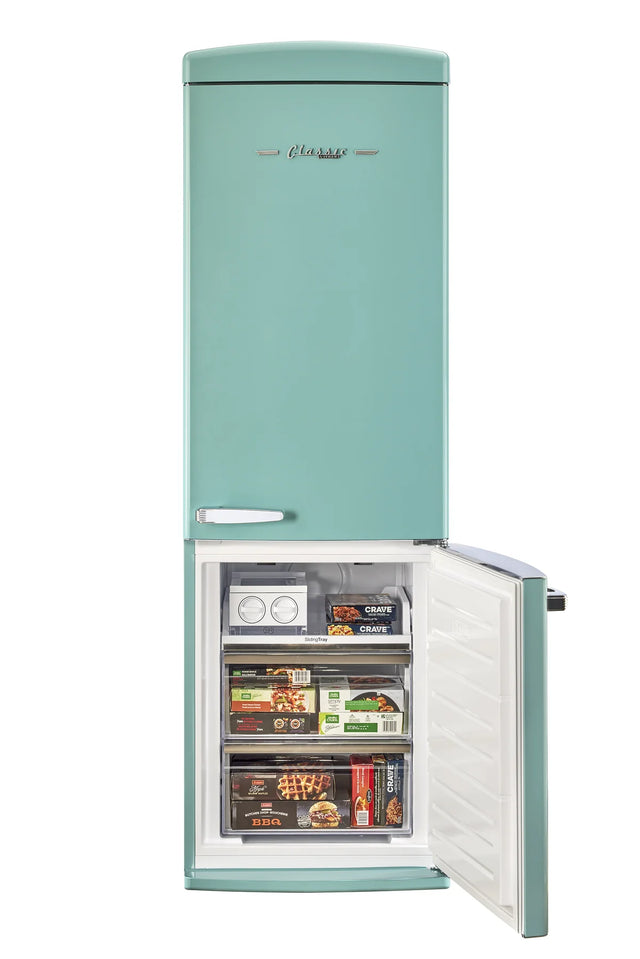 Classic Retro 23.6 in 11.7 cu. ft. Frost Free Retro Bottom Freezer Refrigerator in Ocean Mist Turquoise, ENERGY STAR UGP-340L T AC