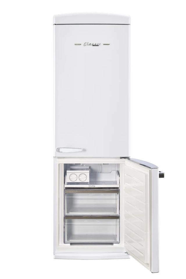Classic Retro 23.6 in 11.7 cu. ft. Frost Free Retro Bottom Freezer Refrigerator in Marshmallow White, ENERGY STAR UGP-340L W AC