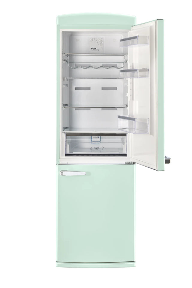 Classic Retro 23.6 in 11.7 cu. ft. Frost Free Retro Bottom Freezer Refrigerator in Summer Mint Green, ENERGY STAR UGP-340L LG AC