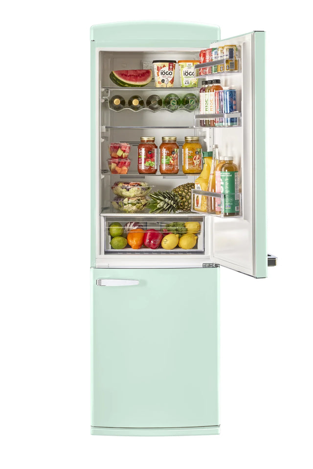 Classic Retro 23.6 in 11.7 cu. ft. Frost Free Retro Bottom Freezer Refrigerator in Summer Mint Green, ENERGY STAR UGP-340L LG AC