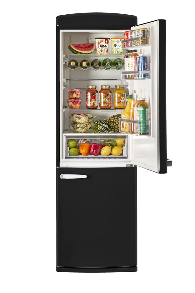 Classic Retro 23.6 in 11.7 cu. ft. Frost Free Retro Bottom Freezer Refrigerator in Matte Black, ENERGY STAR UGP-340L MB AC