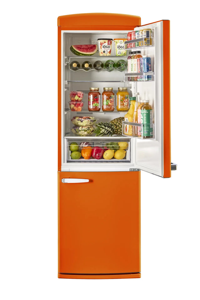 Classic Retro 23.6 in 11.7 cu. ft. Frost Free Retro Bottom Freezer Refrigerator in Creamsicle Orange, ENERGY STAR UGP-340L O AC
