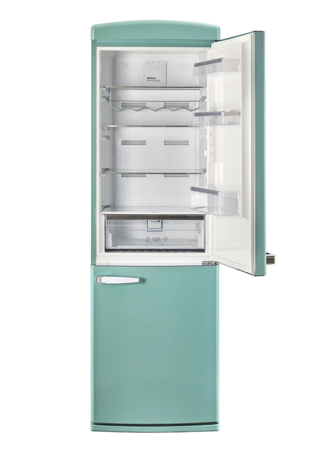 Classic Retro 23.6 in 11.7 cu. ft. Frost Free Retro Bottom Freezer Refrigerator in Ocean Mist Turquoise, ENERGY STAR UGP-340L T AC