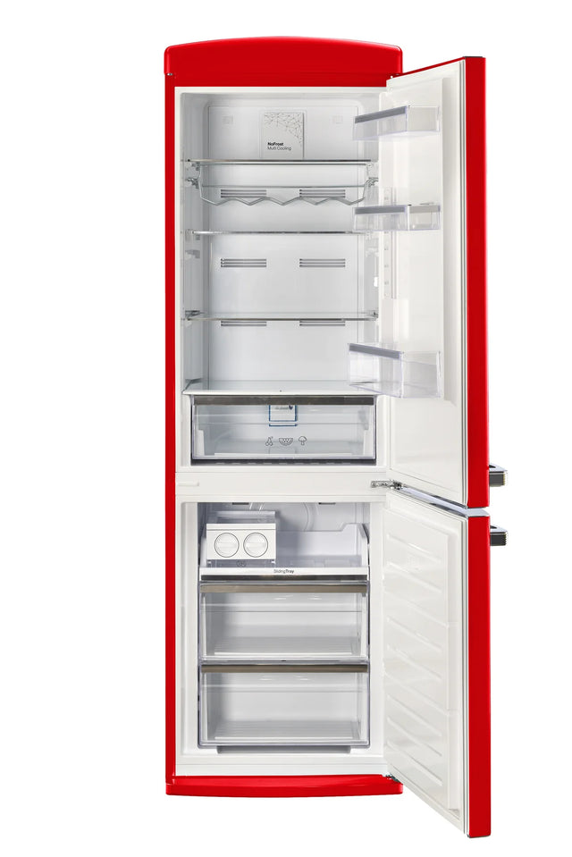 Classic Retro 23.6 in 11.7 cu. ft. Frost Free Retro Bottom Freezer Refrigerator in Candy Apple Red, ENERGY STAR UGP-340L R AC