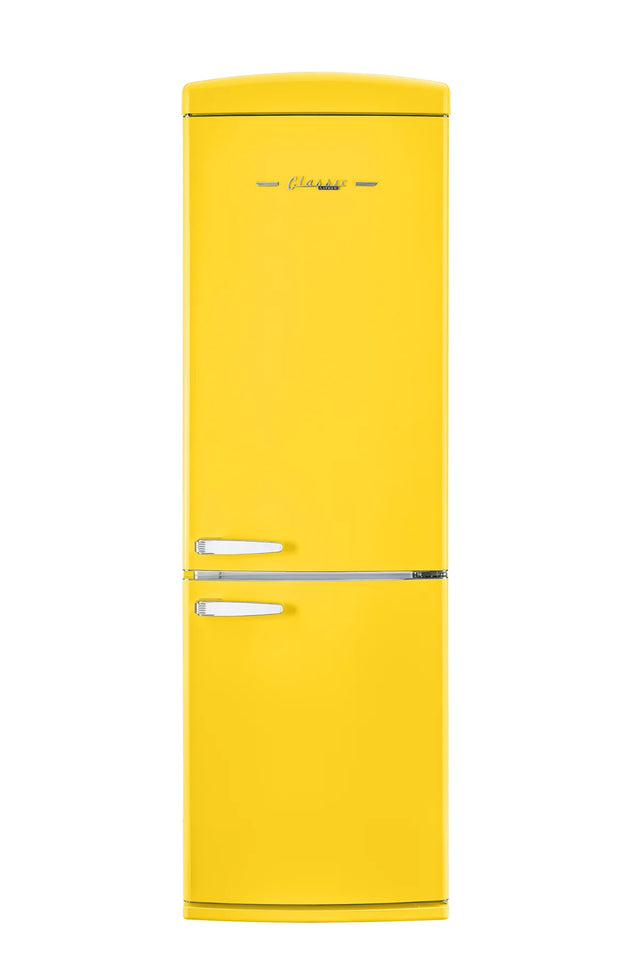 Classic Retro 23.6 in 11.7 cu. ft. Frost Free Retro Bottom Freezer Refrigerator in Canary Yellow, ENERGY STAR UGP-340L Y AC