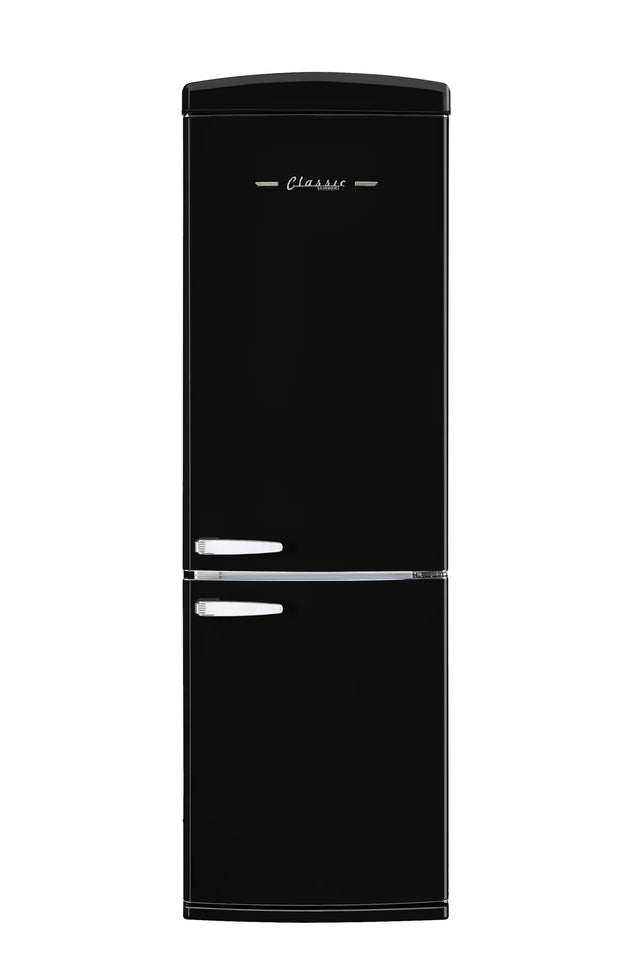 Classic Retro 23.6 in 11.7 cu. ft. Frost Free Retro Bottom Freezer Refrigerator in Midnight Black, ENERGY STAR UGP-340L B AC