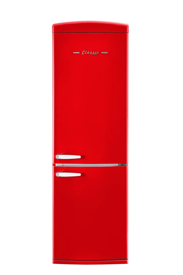 Classic Retro 23.6 in 11.7 cu. ft. Frost Free Retro Bottom Freezer Refrigerator in Candy Apple Red, ENERGY STAR UGP-340L R AC