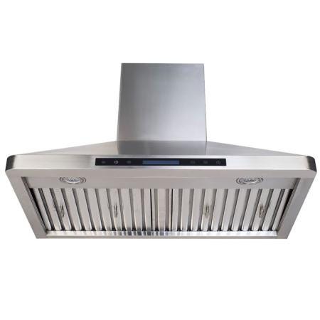 Verona VEHOOD36CH 36 inch Chimney Wall Hood with 600 CFM, Stainless Steel Baffle Filters and LED Lighting in Stainless Steel