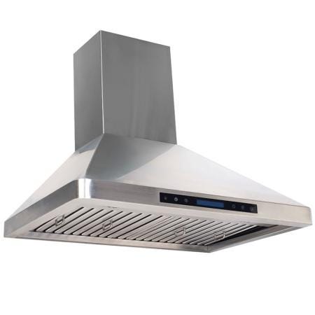 Verona VEHOOD36CH 36 inch Chimney Wall Hood with 600 CFM, Stainless Steel Baffle Filters and LED Lighting in Stainless Steel