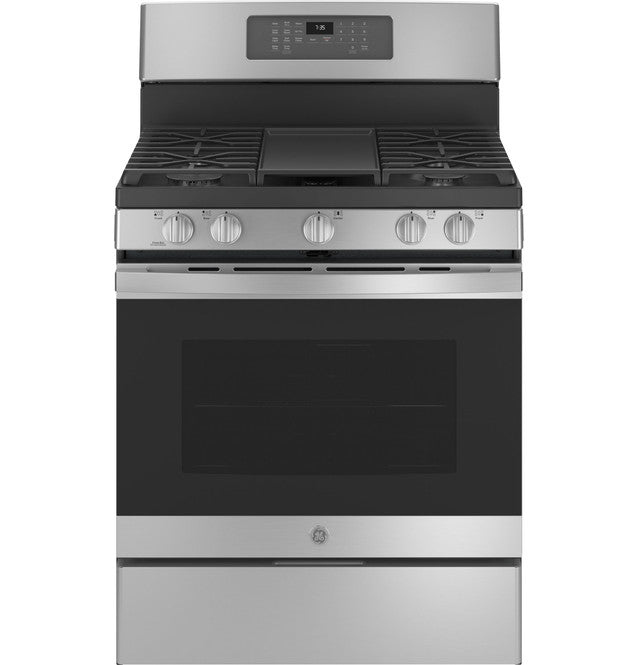 GE® 30" Free-Standing Gas Convection Range with No Preheat Air Fry JGB735SP1SS (S&D)